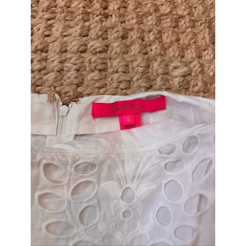 NWOT Lilly Pulitzer white eyelet skort coastal, Sz 2, $108 C9 - Picture 4 of 10